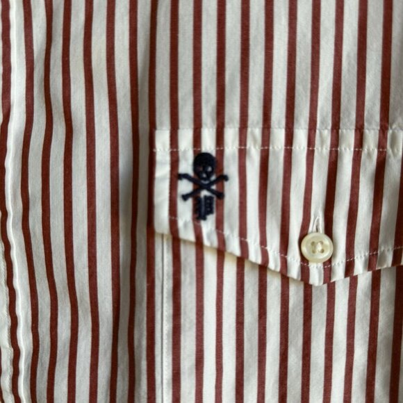 Polo Ralph Lauren Men’s XL Stripes Skull Button Down Long Sleeve Classic Shirt - Picture 5 of 15